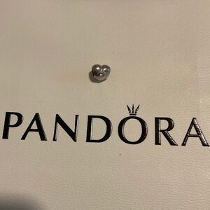 Pandora heart charm with pink cz